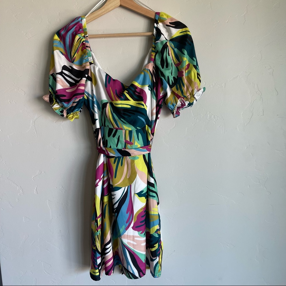 NWT Adelyn Rae Puff Sleeve Sash Mini Dress